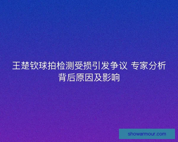 王楚钦球拍检测受损引发争议 专家分析背后原因及影响