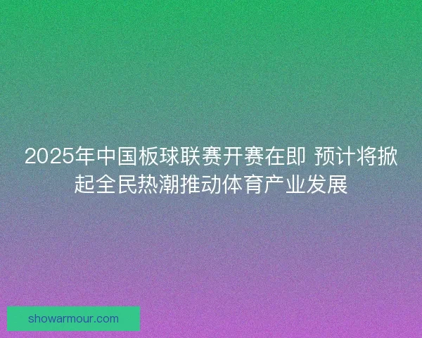 2025年中国板球联赛开赛在即 预计将掀起全民热潮推动体育产业发展