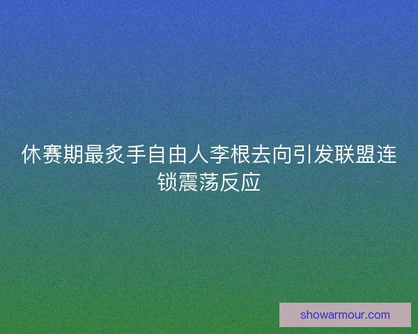 休赛期最炙手自由人李根去向引发联盟连锁震荡反应