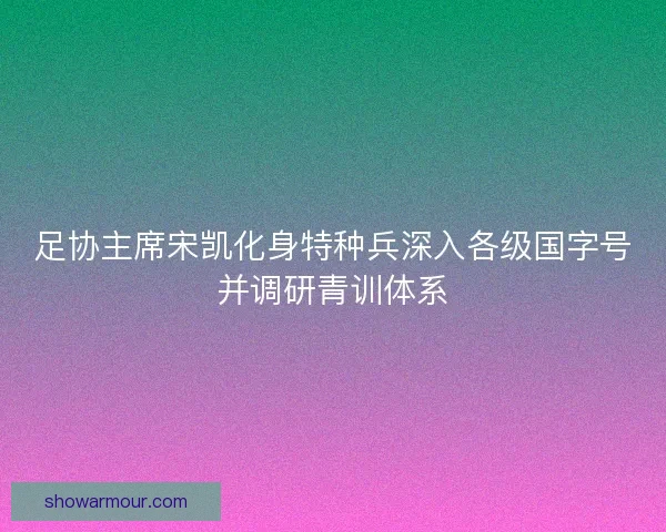 足协主席宋凯化身特种兵深入各级国字号并调研青训体系